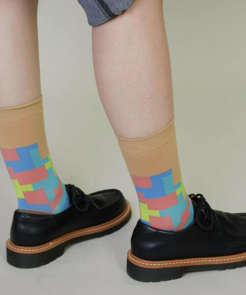 FRAPBOIS(フラボア)の「キューブソックス(ソックス/靴下・レディース・ブラック/ベージュ/ピンク・FREE)」の12枚目の写真