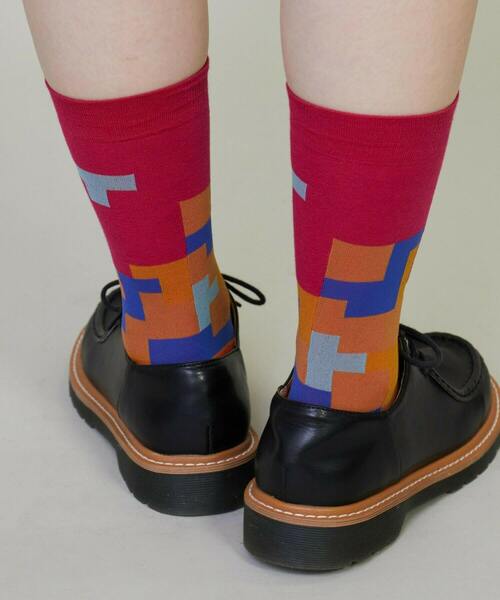 FRAPBOIS(フラボア)の「キューブソックス(ソックス/靴下・レディース・ブラック/ベージュ/ピンク・FREE)」の14枚目の写真