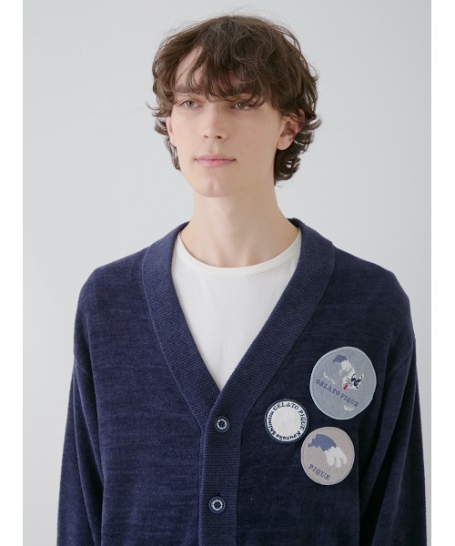KOUSUKE SHIMIZU】【HOMME】エアモコジャガードカーディガン