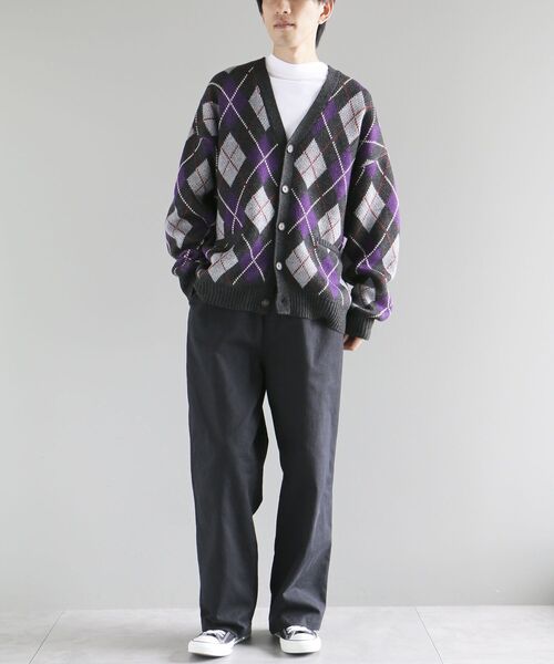 CRAFT STANDARD BOUTIQUE（クラフトスタンダードブティック）の「【ユニセックス】洗える/アーガイル柄カーディガン（カーディガン/ボレロ・レディース・アイボリー/ブラック/ブラウン/ブルー・L/M/XL）」の20枚目の写真