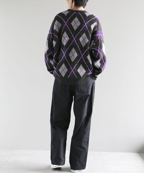 CRAFT STANDARD BOUTIQUE（クラフトスタンダードブティック）の「【ユニセックス】洗える/アーガイル柄カーディガン（カーディガン/ボレロ・レディース・アイボリー/ブラック/ブラウン/ブルー・L/M/XL）」の21枚目の写真