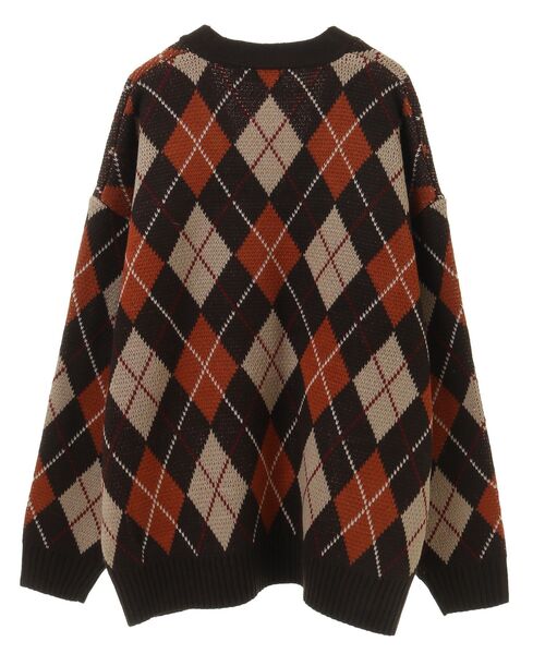 CRAFT STANDARD BOUTIQUE（クラフトスタンダードブティック）の「【ユニセックス】洗える/アーガイル柄カーディガン（カーディガン/ボレロ・レディース・アイボリー/ブラック/ブラウン/ブルー・L/M/XL）」の6枚目の写真