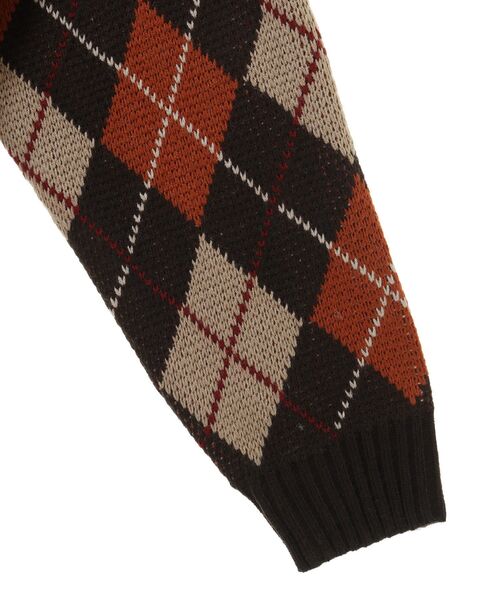 CRAFT STANDARD BOUTIQUE（クラフトスタンダードブティック）の「【ユニセックス】洗える/アーガイル柄カーディガン（カーディガン/ボレロ・レディース・アイボリー/ブラック/ブラウン/ブルー・L/M/XL）」の8枚目の写真