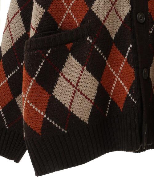 CRAFT STANDARD BOUTIQUE（クラフトスタンダードブティック）の「【ユニセックス】洗える/アーガイル柄カーディガン（カーディガン/ボレロ・レディース・アイボリー/ブラック/ブラウン/ブルー・L/M/XL）」の9枚目の写真