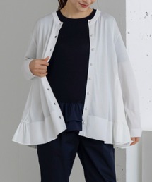 【新作 4/10発売】【SONO/ソーノ】〔ファンクショナル Knit〕サイドティアードフレアチュニックカーディガン