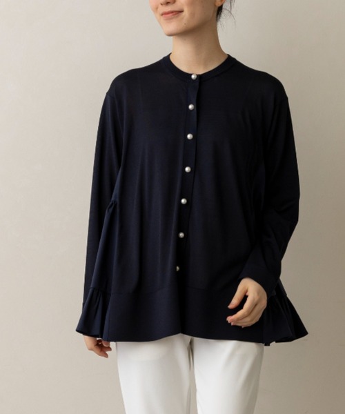 Sono(ソーノ)の「【新作 4/10発売】【SONO/ソーノ】〔ファンクショナル Knit〕サイドティアードフレアチュニックカーディガン(カーディガン/ボレロ・レディース・ネイビー/ブラック/ホワイト/ライトグレー・F)」の15枚目の写真