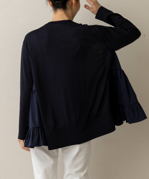 Sono(ソーノ)の「【新作 4/10発売】【SONO/ソーノ】〔ファンクショナル Knit〕サイドティアードフレアチュニックカーディガン(カーディガン/ボレロ・レディース・ネイビー/ブラック/ホワイト/ライトグレー・F)」の8枚目の写真