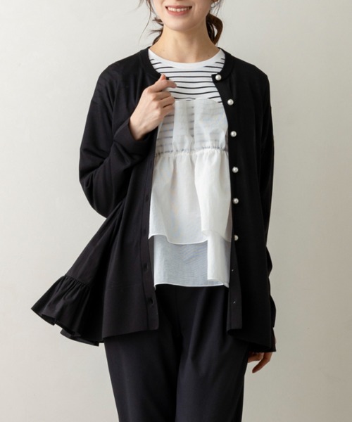 Sono(ソーノ)の「【新作 4/10発売】【SONO/ソーノ】〔ファンクショナル Knit〕サイドティアードフレアチュニックカーディガン(カーディガン/ボレロ・レディース・ネイビー/ブラック/ホワイト/ライトグレー・F)」の16枚目の写真