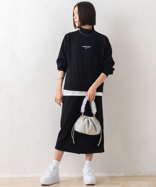 marie claire bis(マリクレール ビス)の「【別注】marie claire bis/マリ・クレール ビス ハイネック 裏毛 長袖 スウェット トレーナー スリット入り ロング スカート 上下セット セットアップ(セットアップ・レディース・ブラック/アッシュグレー・M/L/LL)」の11枚目の写真