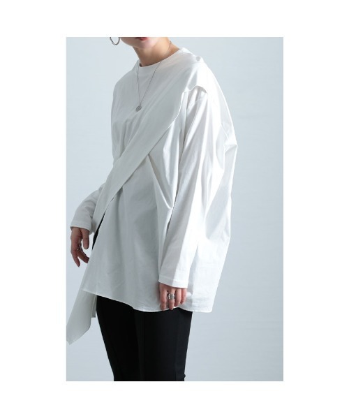 Sawa a la mode(サワアラモード)の「ドッキング変形カットソー(Tシャツ/カットソー・レディース・ブラック/カーキ/ホワイト・FREE)」の15枚目の写真