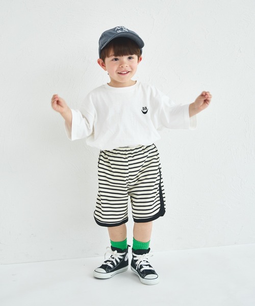 pairmanon（ペアマノン）の「【リンクコーデ】【ふんわりワッフル】ボーダーパイピングセットアップ（セットアップ・キッズ・ホワイト系その他/ブラック系その他/ピンク系その他/ブラウン/ピンク系その他2・150/110/100/130/140/90/120）」の16枚目の写真