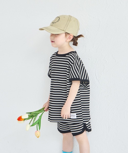 pairmanon（ペアマノン）の「【リンクコーデ】【ふんわりワッフル】ボーダーパイピングセットアップ（セットアップ・キッズ・ホワイト系その他/ブラック系その他/ピンク系その他/ブラウン/ピンク系その他2・150/110/100/130/140/90/120）」の18枚目の写真