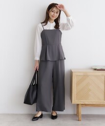 index | ペプラムレイヤードサロペット【洗濯機洗い可/イージーアイロン】(サロペット/オーバーオール)