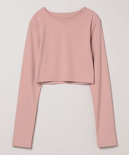 JEANASIS(ジーナシス)の「【Les Fleurs】コンプレッションクロップド/321376(Tシャツ/カットソー・レディース・ピンク/ブラック・FREE)」の2枚目の写真