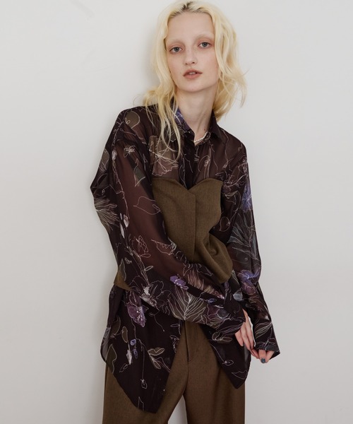 オリジナルvintageフラワープリントリラックスシャツ（シャツ/ブラウス