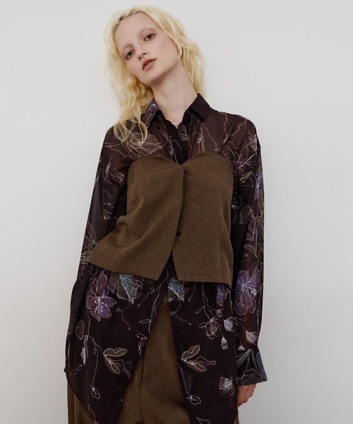 オリジナルvintageフラワープリントリラックスシャツ（シャツ/ブラウス