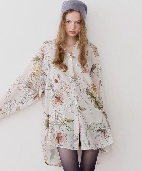 オリジナルvintageフラワープリントリラックスシャツ（シャツ/ブラウス