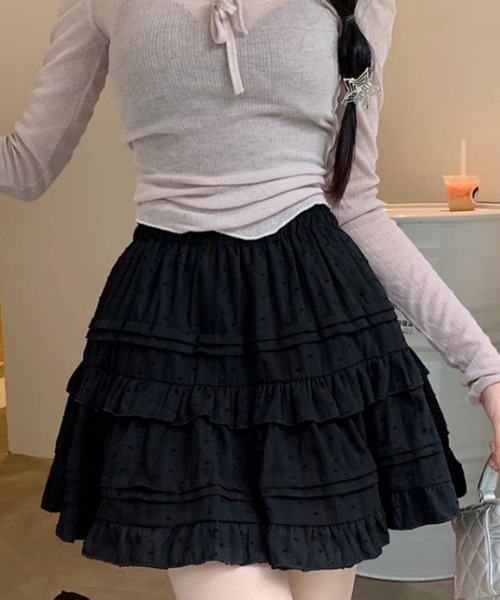 paravion（パラビオン）の「ティアードミニコットンスカート（スカート・レディース・ホワイト/ブラック・FREE）」の16枚目の写真