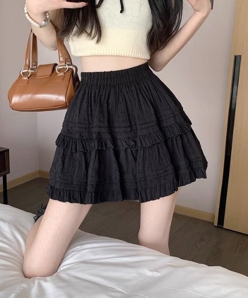 paravion（パラビオン）の「ティアードミニコットンスカート（スカート・レディース・ホワイト/ブラック・FREE）」の15枚目の写真