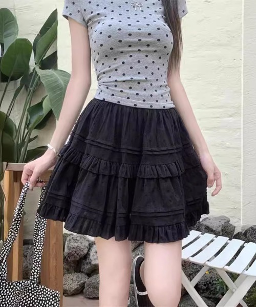 paravion（パラビオン）の「ティアードミニコットンスカート（スカート・レディース・ホワイト/ブラック・FREE）」の13枚目の写真