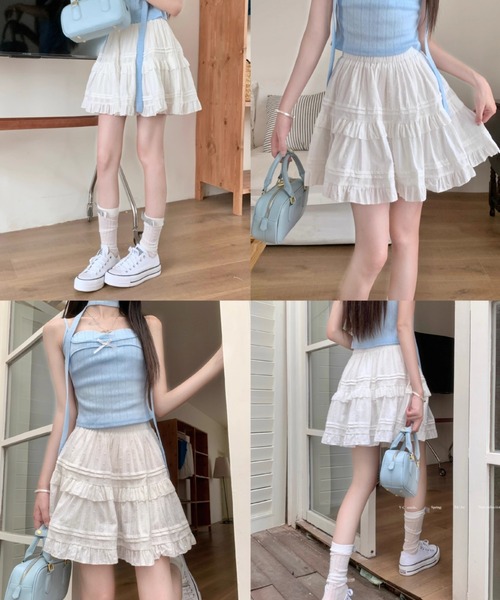 paravion（パラビオン）の「ティアードミニコットンスカート（スカート・レディース・ホワイト/ブラック・FREE）」の21枚目の写真