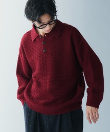 JACQUARD KNIT POLO / ジャガード編みニットポロ