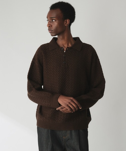 00s Supreme ジャガード編み ニットポロ ブラック M セール】JACQUARD KNIT POLO / ジャガード編みニットポロ（ニット