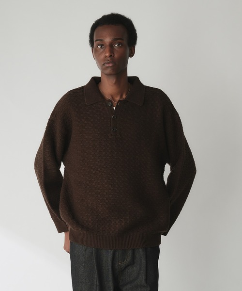 00s Supreme ジャガード編み ニットポロ ブラック M セール】JACQUARD KNIT POLO / ジャガード編みニットポロ（ニット