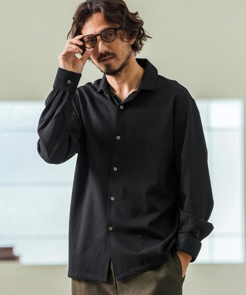 Magine(マージン)の「ms5976- Tricot Twill 3-4 Sleeve Shirts スッキパーカラーシャツ(シャツ/ブラウス・メンズ・ホワイト/ブラック/グレイッシュベージュ・44/46/48)」の1枚目の写真