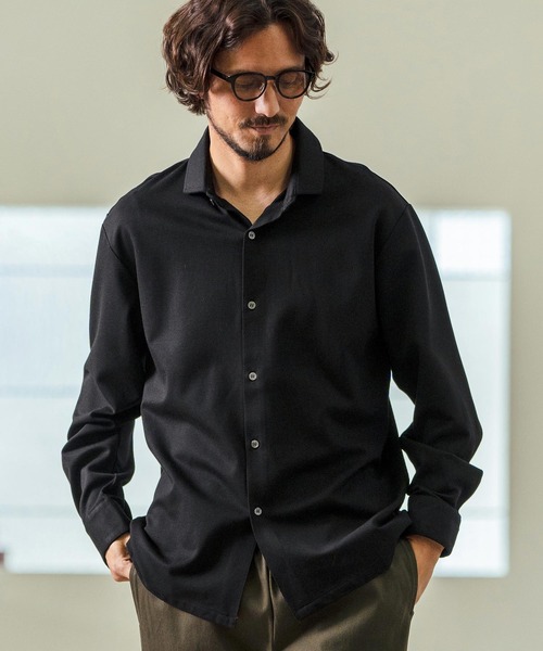 Magine(マージン)の「ms5976- Tricot Twill 3-4 Sleeve Shirts スッキパーカラーシャツ(シャツ/ブラウス・メンズ・ホワイト/ブラック/グレイッシュベージュ・44/46/48)」の10枚目の写真