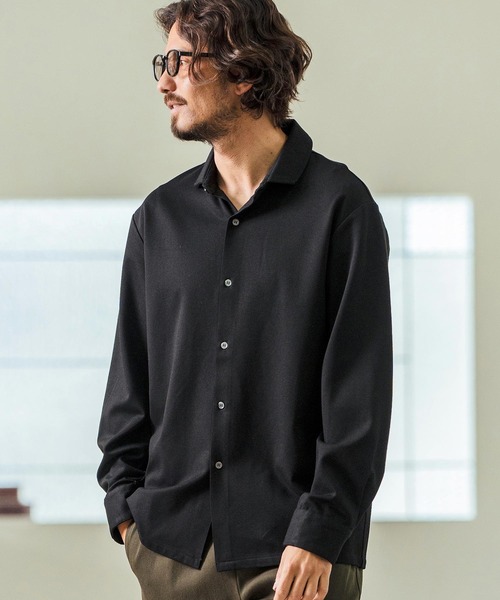 Magine(マージン)の「ms5976- Tricot Twill 3-4 Sleeve Shirts スッキパーカラーシャツ(シャツ/ブラウス・メンズ・ホワイト/ブラック/グレイッシュベージュ・44/46/48)」の11枚目の写真