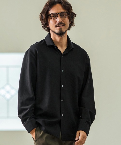 Magine(マージン)の「ms5976- Tricot Twill 3-4 Sleeve Shirts スッキパーカラーシャツ(シャツ/ブラウス・メンズ・ホワイト/ブラック/グレイッシュベージュ・44/46/48)」の12枚目の写真