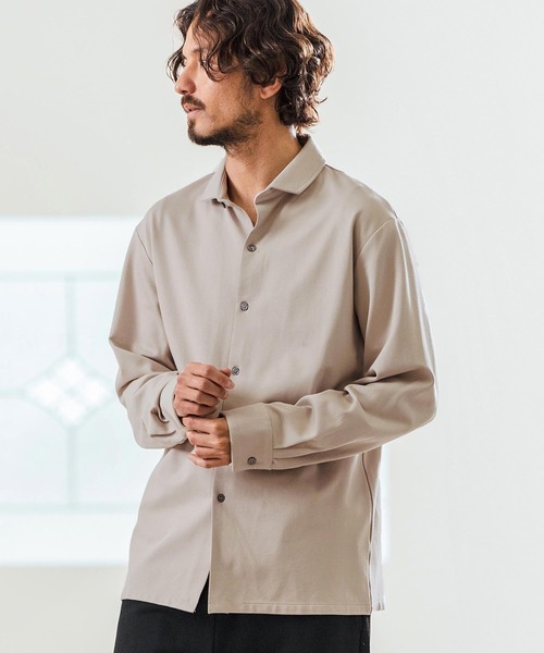 Magine(マージン)の「ms5976- Tricot Twill 3-4 Sleeve Shirts スッキパーカラーシャツ(シャツ/ブラウス・メンズ・ホワイト/ブラック/グレイッシュベージュ・44/46/48)」の16枚目の写真