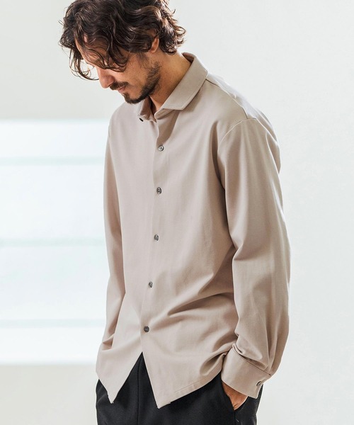 Magine(マージン)の「ms5976- Tricot Twill 3-4 Sleeve Shirts スッキパーカラーシャツ(シャツ/ブラウス・メンズ・ホワイト/ブラック/グレイッシュベージュ・44/46/48)」の17枚目の写真