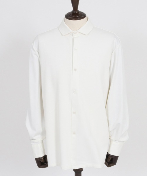 Magine(マージン)の「ms5976- Tricot Twill 3-4 Sleeve Shirts スッキパーカラーシャツ(シャツ/ブラウス・メンズ・ホワイト/ブラック/グレイッシュベージュ・44/46/48)」の21枚目の写真