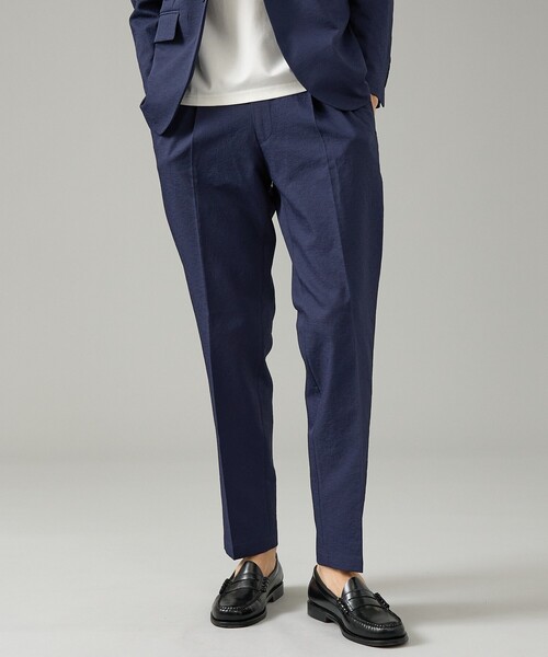 ABAHOUSE(アバハウス)の「【セットアップ対応】リネンライク ライトイージースラックス / 軽量 ストレッチ 手洗い可(スラックス・メンズ・ブラック/ネイビー/ダークベージュ/ベージュ・46/48/50/44)」の1枚目の写真