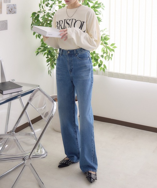 RU.TI.LE（ルチル）の「【RU.TI.LE】ビッグシルエットクルーロゴT（Tシャツ/カットソー・レディース・グレイッシュベージュ/チャコールグレー/ホワイト・MEDIUM）」の16枚目の写真