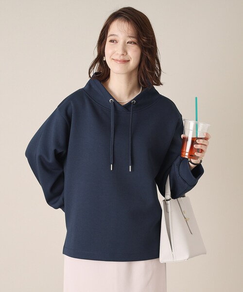 ITS'DEMO（イッツデモ）の「【手洗い可】ダンボールジャージープルオーバー（Tシャツ/カットソー・レディース・ネイビー/ベビーピンク/ライトベージュ/ライトグレー/ホワイト・00）」の4枚目の写真