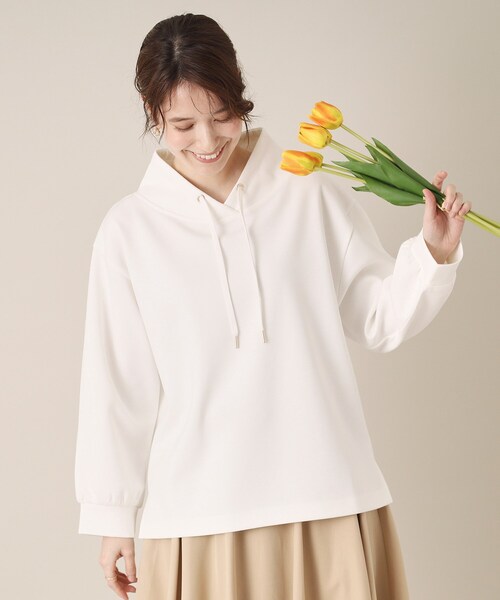 ITS'DEMO（イッツデモ）の「【手洗い可】ダンボールジャージープルオーバー（Tシャツ/カットソー・レディース・ネイビー/ベビーピンク/ライトベージュ/ライトグレー/ホワイト・00）」の2枚目の写真