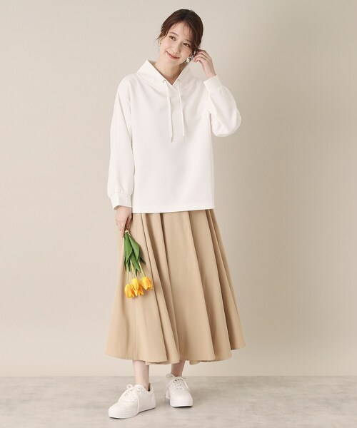 ITS'DEMO（イッツデモ）の「【手洗い可】ダンボールジャージープルオーバー（Tシャツ/カットソー・レディース・ネイビー/ベビーピンク/ライトベージュ/ライトグレー/ホワイト・00）」の9枚目の写真