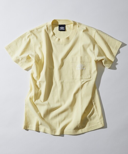 UMBRO（アンブロ）の「UMBRO/アンブロ 別注 Pigment Dye Pocket S/S Tee/ピグメントダイ ポケット ショートスリーブ Tシャツ（Tシャツ/カットソー・メンズ・スミクロ/レモンイエロー/オフホワイト・MEDIUM/LARGE/X-LARGE）」の7枚目の写真