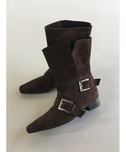 Didot.showroom(ディドット ショールーム)の「【DIDOT.】スクエアポインテッドブーツ(ブーツ・レディース・ベージュ/ブラウン/カーキ・23cm/24cm/25cm/22.5cm/23.5cm/24.5cm)」の2枚目の写真