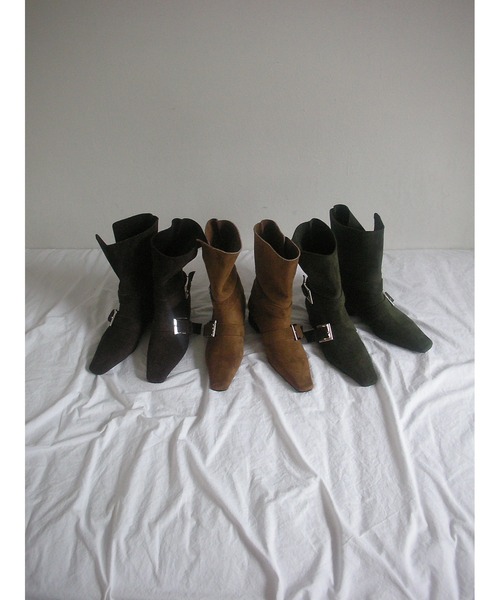 Didot.showroom(ディドット ショールーム)の「【DIDOT.】スクエアポインテッドブーツ(ブーツ・レディース・ベージュ/ブラウン/カーキ・23cm/24cm/25cm/22.5cm/23.5cm/24.5cm)」の4枚目の写真