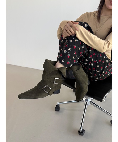 Didot.showroom(ディドット ショールーム)の「【DIDOT.】スクエアポインテッドブーツ(ブーツ・レディース・ベージュ/ブラウン/カーキ・23cm/24cm/25cm/22.5cm/23.5cm/24.5cm)」の10枚目の写真