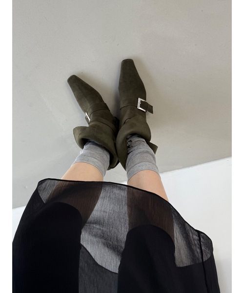 Didot.showroom(ディドット ショールーム)の「【DIDOT.】スクエアポインテッドブーツ(ブーツ・レディース・ベージュ/ブラウン/カーキ・23cm/24cm/25cm/22.5cm/23.5cm/24.5cm)」の14枚目の写真