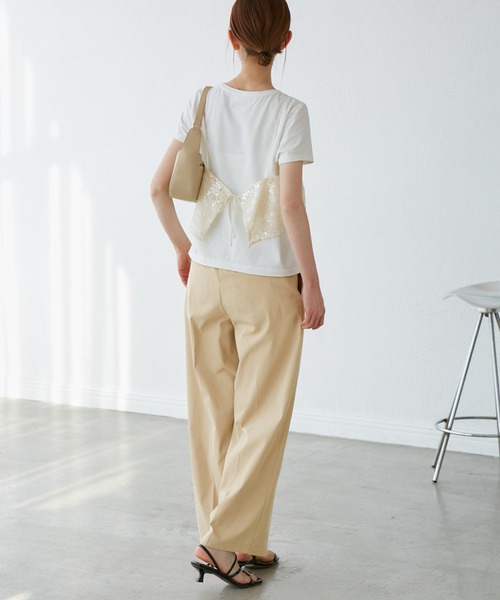 ROPE' PICNIC（ロペピクニック）の「スパンコールビスチェ付きカットトップス（Tシャツ/カットソー・レディース・ホワイト系その他4/ブラック・38）」の11枚目の写真