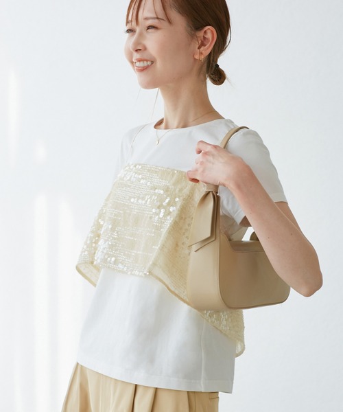 ROPE' PICNIC（ロペピクニック）の「スパンコールビスチェ付きカットトップス（Tシャツ/カットソー・レディース・ホワイト系その他4/ブラック・38）」の12枚目の写真