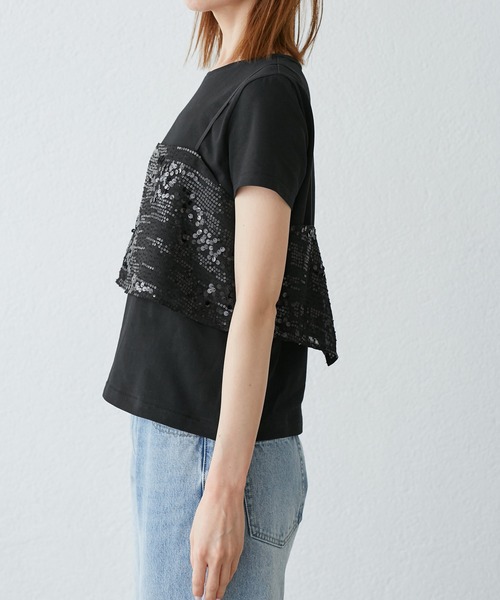 ROPE' PICNIC（ロペピクニック）の「スパンコールビスチェ付きカットトップス（Tシャツ/カットソー・レディース・ホワイト系その他4/ブラック・38）」の18枚目の写真