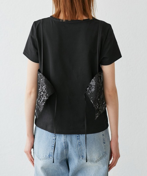 ROPE' PICNIC（ロペピクニック）の「スパンコールビスチェ付きカットトップス（Tシャツ/カットソー・レディース・ホワイト系その他4/ブラック・38）」の20枚目の写真