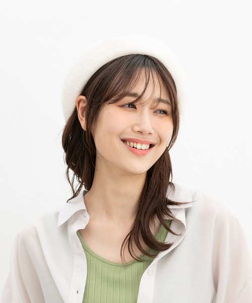 Honeys（ハニーズ）の「サーモニットベレー帽（ハンチング/ベレー帽・レディース・ブラック/ネイビー/アイボリー/グレー系その他・FREE）」の2枚目の写真